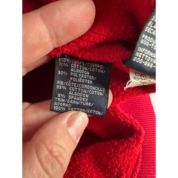 Vintage Tommy Hilfiger Men's sz L Y2K Classic Red and Grey Pullover Quarter Zip - Picture 7 of 14